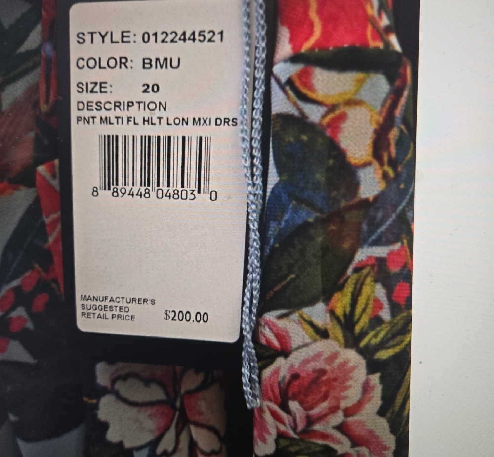 Adrianna Papell Floral Maxi Dress in Blue with Multicolor Bouquet - Picture 10 of 10